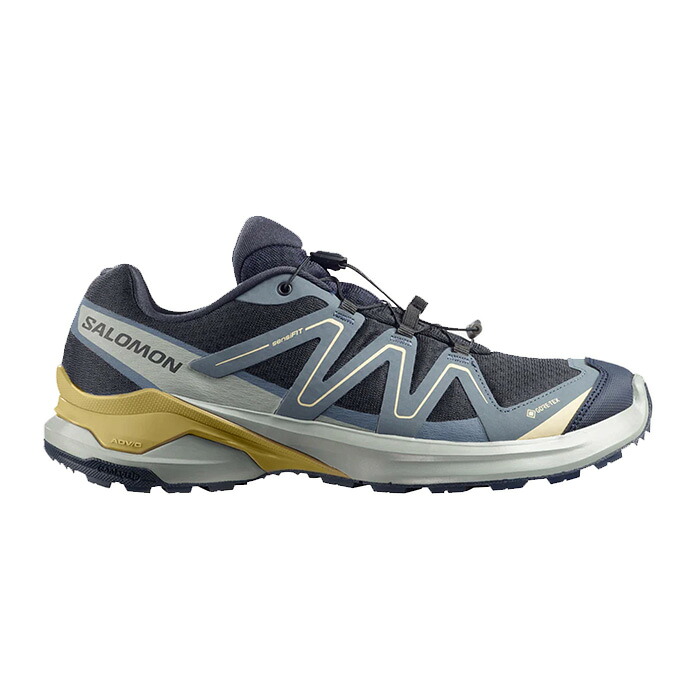 SALOMON サロモン トレイルランニングシューズ EXAMOTION GORE-TEX メンズ ネイビー/グレー/イエロー L49137000026