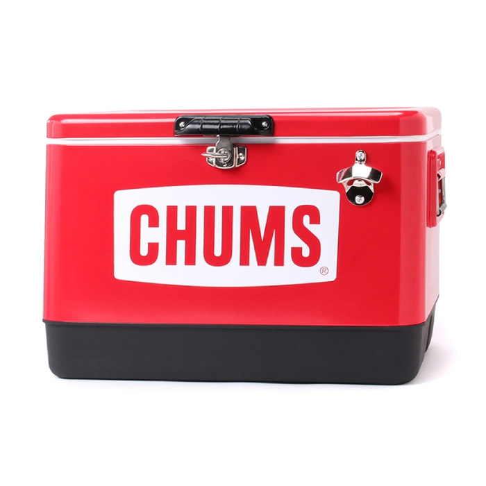 CHUMS Steel Cooler Box 54L チャムススチールクーラーボックス54リットル ハードクーラー BBQ キャンプ 保冷 Red CH62-1802