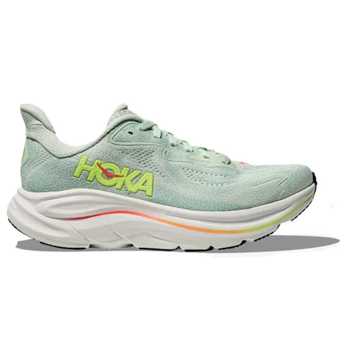 HOKA ホカ ランニングシューズ CLIFTON 10 レディース レギュラー シー グラス/ネオン フレーム 1162031
