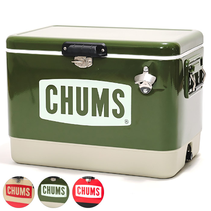 CHUMS - CHUMS  チャムス スチールクーラーボックス54L　カーキ　新品未開封 CHUMS Steel Cooler Box 54L/チャムススチールクーラーボックス