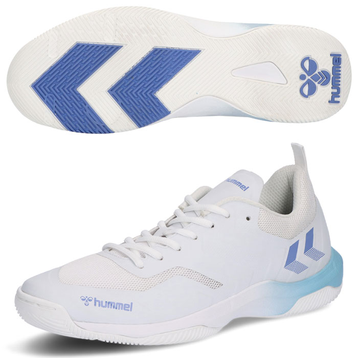 hummel ヒュンメル レジェンドフライ6.0 ハンドボールシューズ ユニセックス 室内 体育館 2024年春夏 ホワイト/ライトブルー HAS8042-1067|Rampjack Trip店