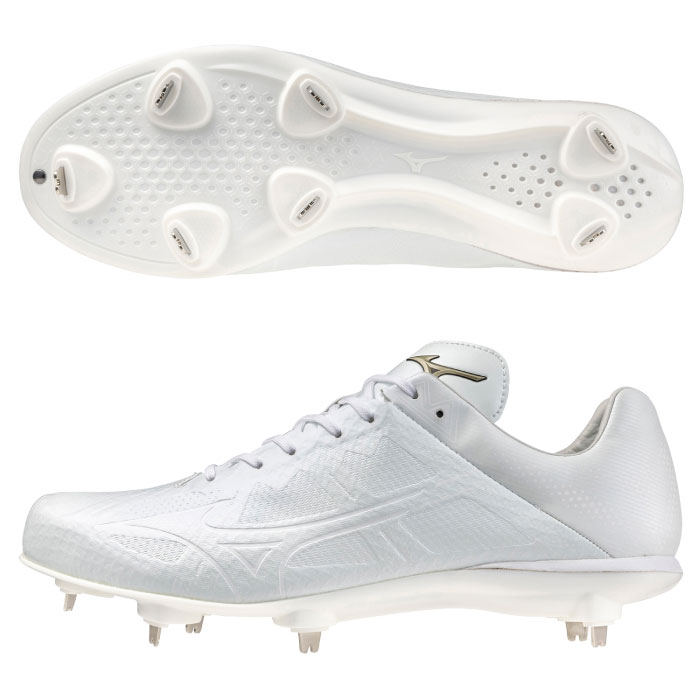 MIZUNO ミズノ グローバルエリート ライトレボエリート2 野球 ソフトボール スパイク 埋込み 金属固定式 2024年春夏 ホワイト 11GM241001｜Rampjack Trip店