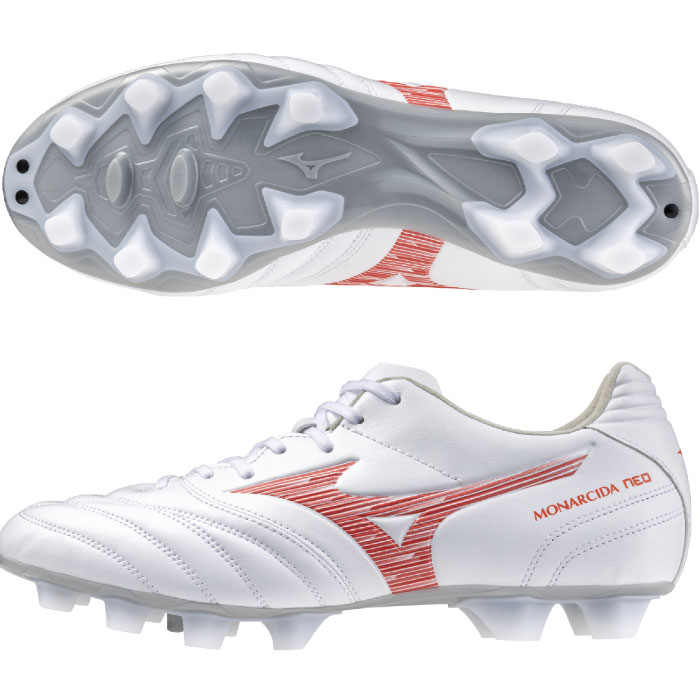 Mizuno サッカースパイク 日本製 ホワイト/レッド モナルシーダネオ MIZUNO ミズノ MONARCIDA NEO III ELITE モナルシーダ ネオ 3