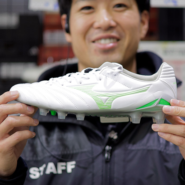Mizuno ミズノ MONARCIDA NEO III PRO モナルシーダネオ3 労働者階級 蹴球スパイク 土 人工芝 生まれながら芝 人工なめし革 2025年春夏 白いこと×ネオン緑であること  P1GA2522