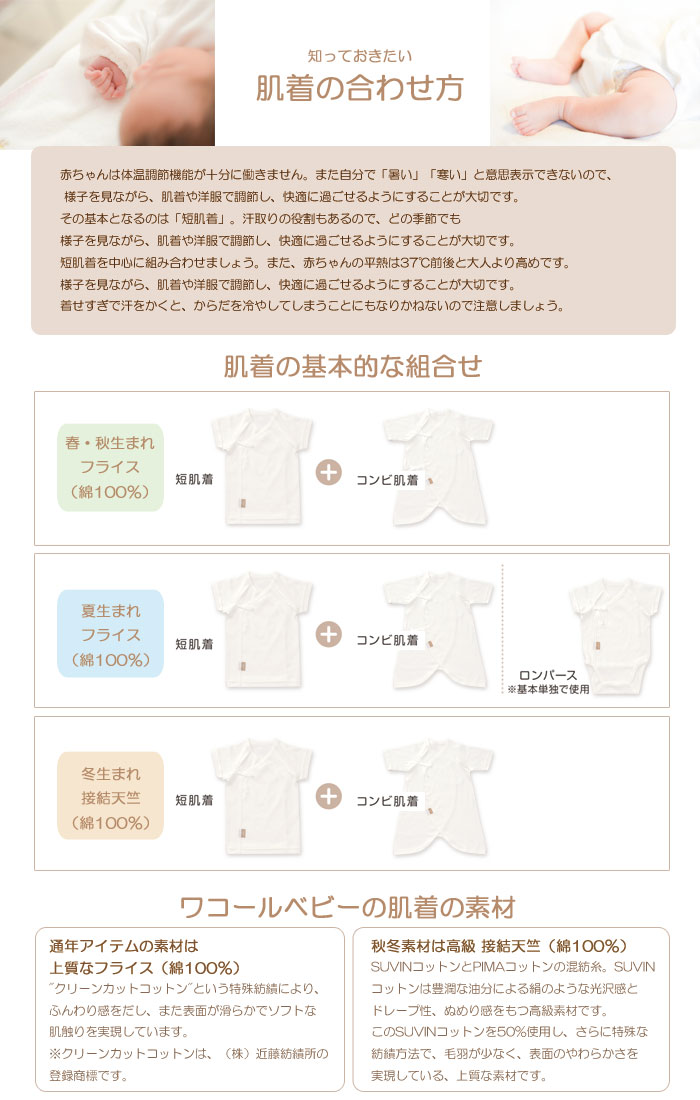 楽天市場 F ネコポス可 ワコール Wacoal ベビー コンビ肌着 Bgs275 サイズ 身長50 60 身長60 70 ラグラン 五分袖 インド綿使用 ネコポス2点まで Rcp 日本製 01 肌着屋ランファン