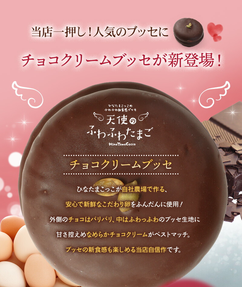 ひなたまこっこのふわふわ新食感ブッセ”天使のふわふわたまご”6個入り【三種のチーズのバランスが絶妙なクリームをサンド】