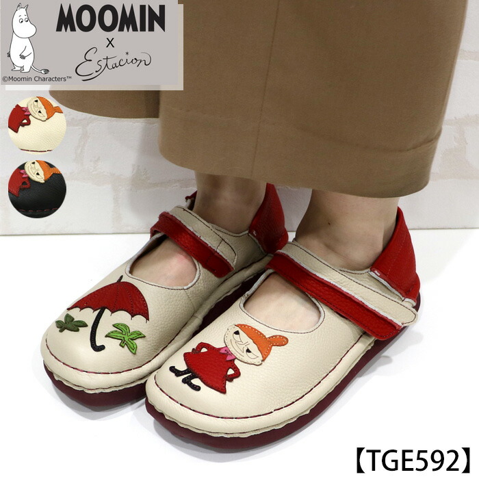 【貨物輸送無料】MOOMIN×Estacion～エスタシオン～・リトルミイモチーフ本革パンプス【tge592】