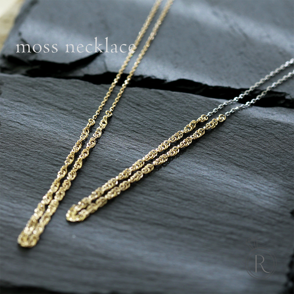 【楽天市場】K18 モス チェーン ネックレス 素材をいかしたシンプルチェーンネックレス。 地金 レディース 首飾り necklace 18k
