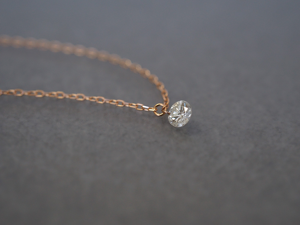 【楽天市場】K18 ダイヤモンド ネックレス 0.2ct アンドレス 自然体でいられる裸のダイヤモンド 18k 18金 一粒ダイヤ ネックレス