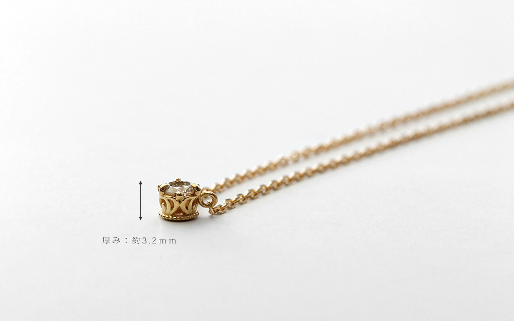 【楽天市場】K18 ダイヤモンド ネックレス 0.1ct クラウン 女性らしさをデザインした一粒ダイヤ ネックレス レディース 首飾り