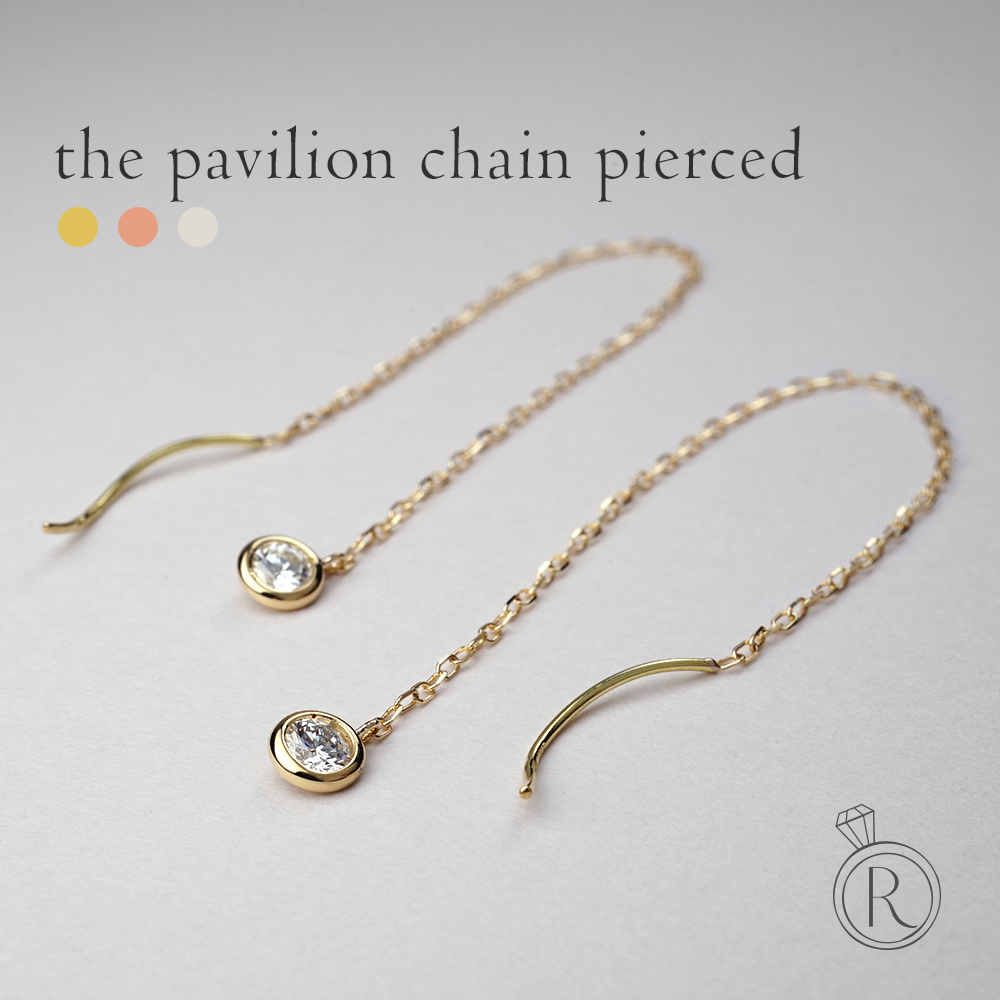 R【Rtav】特価 K18 ガーネット ロングアメリカンピアス＆トップ R【Rtav】特価 K18 ガーネット ロングアメリカンピアス＆トップ R