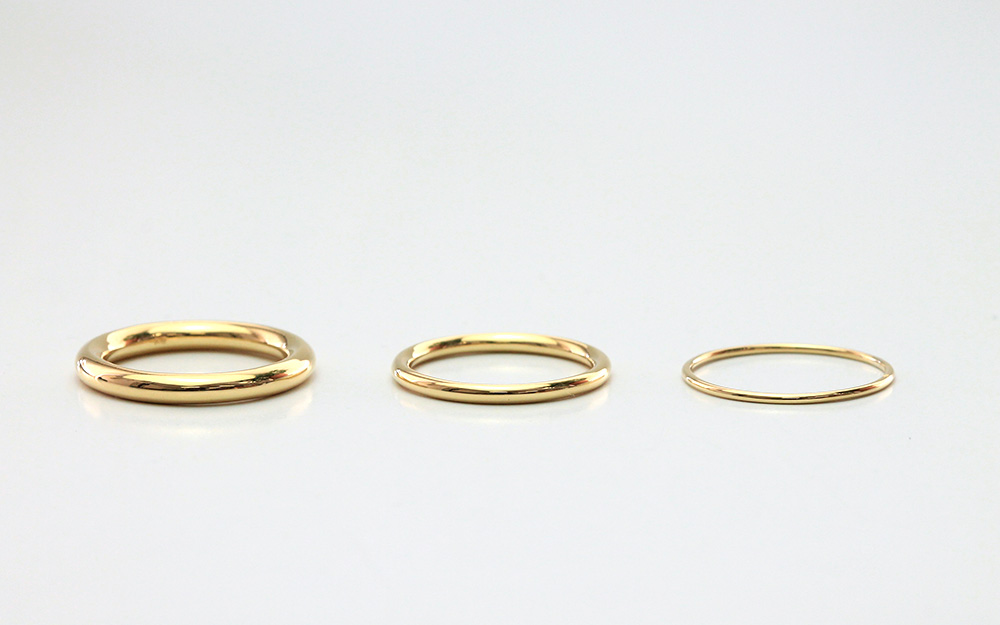 【楽天市場】K18 シン リング デイリーに使える可愛い極細リング 華奢 細い K18 1mm幅 リング 地金 指輪 ピンキーリング ring