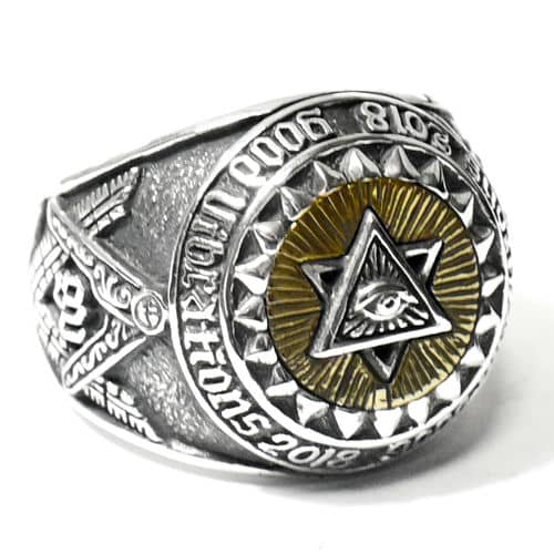 【goodvibrations】プロビデンスの目 双竜 六芒星 スターリングシルバー リング（指輪） フリーメイソン Freemason グッドバイブレーション【送料無料】｜民族アクセ　ラパヌイ　店 9,346円