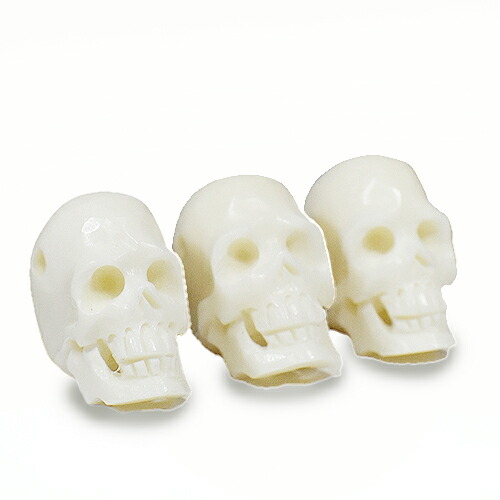 楽天市場】チベット密教 ヤクの骨 スカル（ドクロ） 彫刻 ビーズ 3個