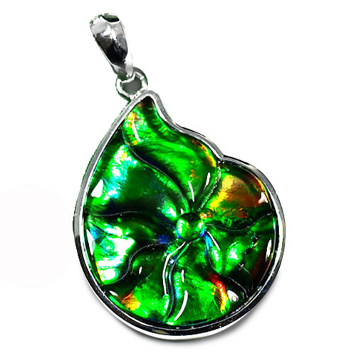 楽天市場】AAAA 希少 アンモライト ペンダントトップ ブルー