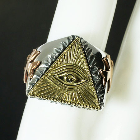 Goodvibrations プロビデンスの修道会 素 シルバーグレイ 指輪 号数統一手術可能 フリーメイソン Freemason シルバー 善いバイブレーション 送料無料 Daemlu Cl