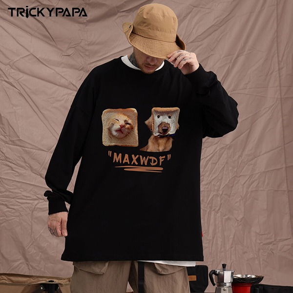 メンズファッション ラウンドネック 長袖Tシャツ 男女兼用 ストリート系トップス 春秋 2023新作★全6色