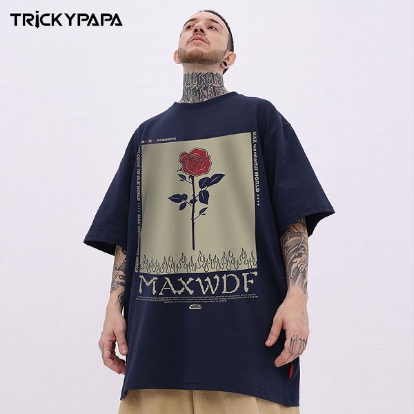 メンズ オーバーサイズ ラウンドネック 半袖Tシャツ 男女兼用 ストリート系トップス 春夏 2023新作★全9色