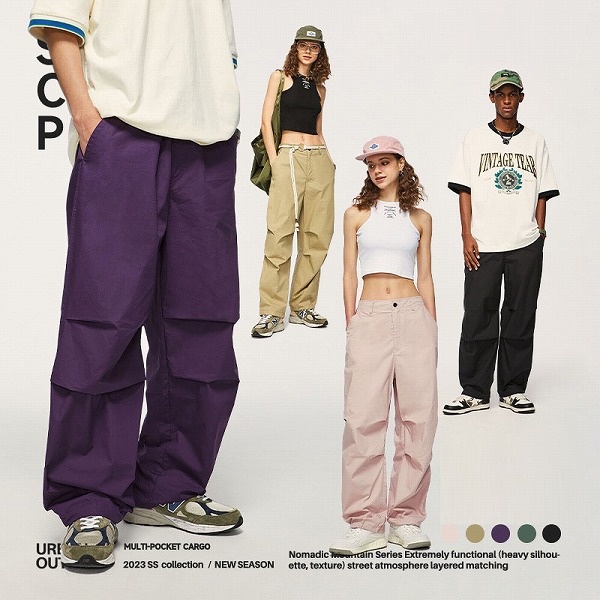 メンズファッション ワークパンツ 男女兼用 ストリート系 カーゴパンツ 春秋 2023新作★全5色|ドレミファソラ・ねこ