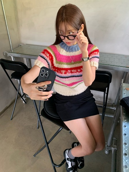 ニットセーター　トップス　かわいい　韓国風 おしゃれ 人気