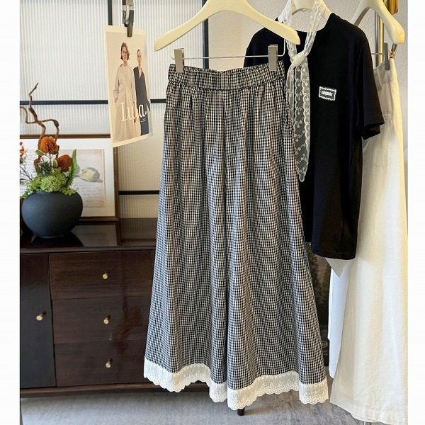 ★パンツ★ワイドパンツ★チェック柄★M～XL
