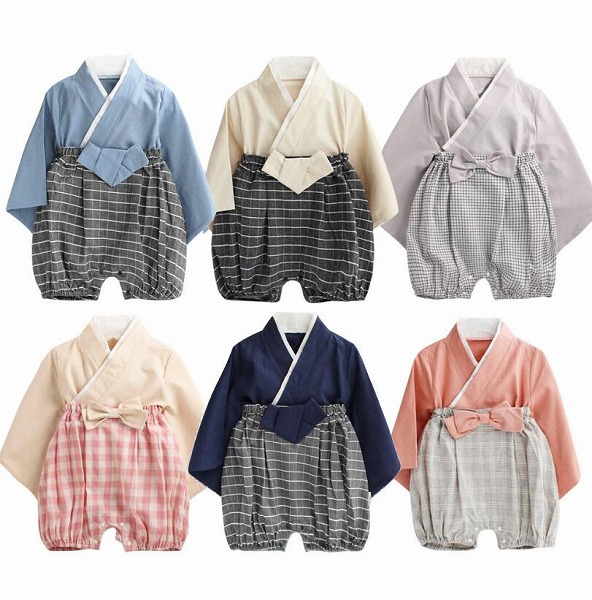 春夏新作 乳幼児 和服 日系 上着+パンツ 2点 セット 男女兼用 子供服 10色