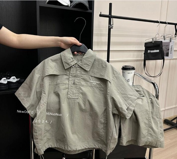 【夏新作】韓国風子供服 ベビー服 キッズ 男女兼用 おしゃれ 洋風半袖シャツ中パンツカバー