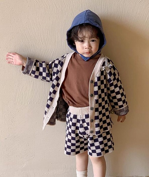秋冬新作 カーディガン 韓国版 コート+半ズボン 毛糸 カジュアル 2点 セット 男女兼用 子供服