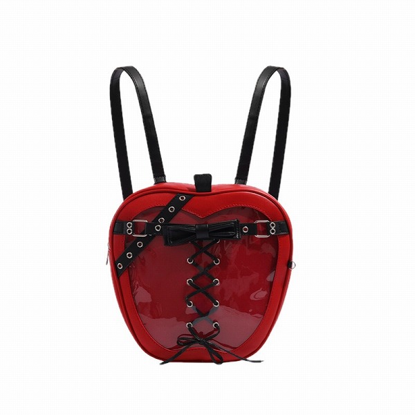 リュック デイパック 透明 クリア PU フェイクレザー レディース