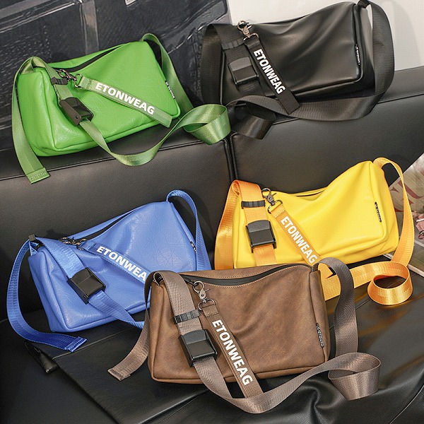 ショルダーバッグ ボディバッグ ミニバッグ PU フェイクレザー メンズバッグ 小物入れ