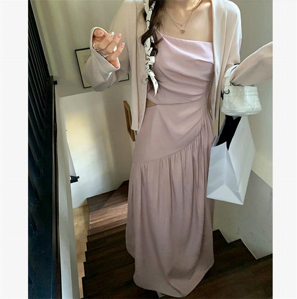 美貌であなたの心を襲う ワンピース ジャンパースカート ハイウエスト キャミワンピース