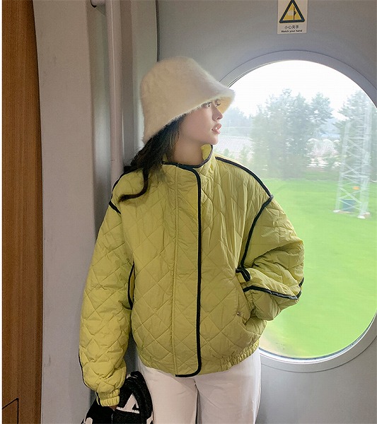 本当にです 綿服 小っちゃい表現スタイル 菱格 中綿上衣 防寒上衣 薄っぺら 綿服