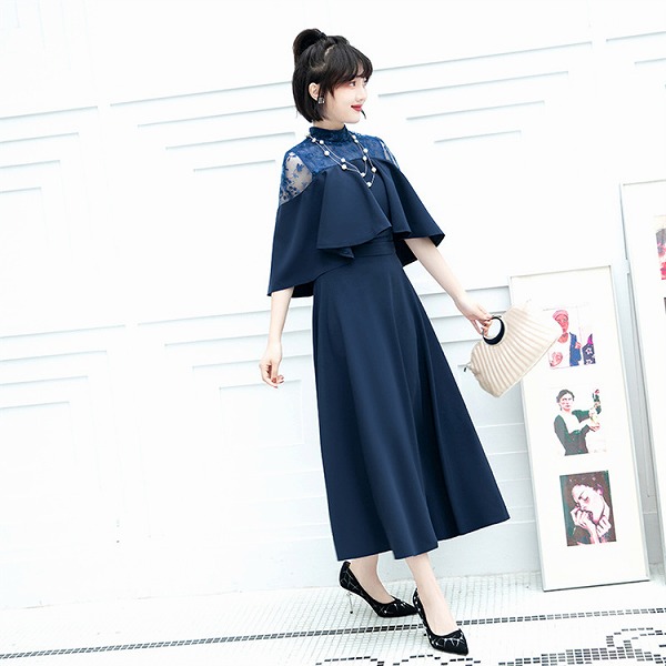 気高い タキシード 夏 晩装 ロングスカート ワンピース 中丈ワンピース｜ドレミファソラ・ねこ 11,585円