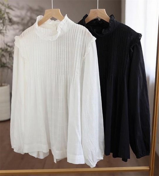 新品 早秋 スリム オルガンのひだ 長袖シャツ ゆったりする シャツ 木耳元