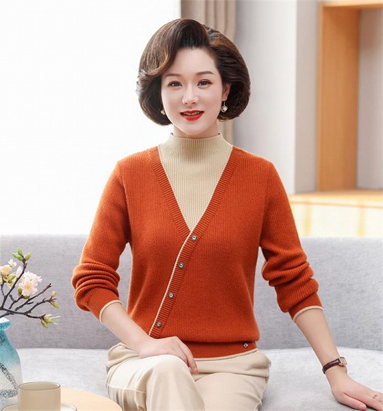 品質改善 新入庫 お母さん服 秋冬 ニット ベースシャツ 母の日 セーター 中 暖かい上着