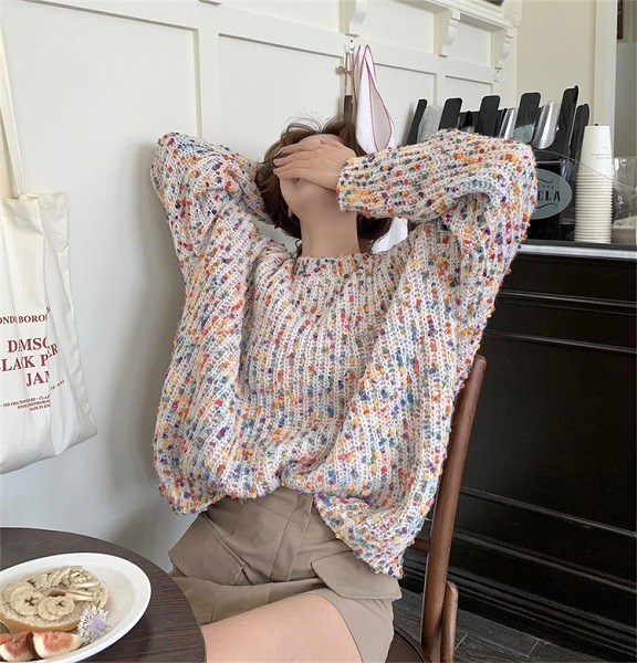 洗練されたシルエット INSスタイル 厚手 新品 sweet系 セーター 大人気 怠惰な風 ニットトップス
