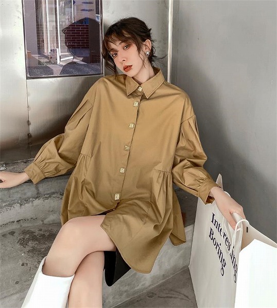 韓国ファッション 2点セット ファッション 洋風 シャツ 春 肌にやさしい 秋 スリム