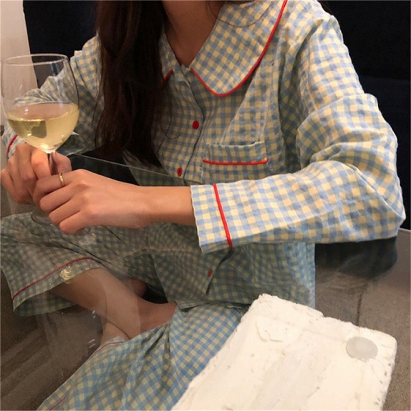 パジャマ か細い 2点仕掛ける 心地よい ロングズボン下 たわい無い目あたらしいな 長袖 読み合わせる柄