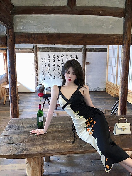 人目を引く美人 INSスタイル 大人気 ロングスカート キャミワンピ 受け取って腰 トレンド 怠惰な風