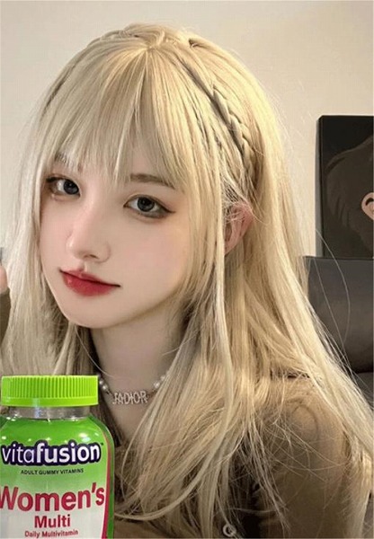 格好いい 韓国ファッション ウィッグ ロングヘア 中・長セクション フルヘッドカバー ウィッグカバー