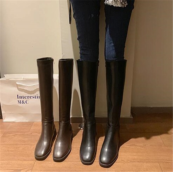 申し分なく度99％ INS表現スタイル 冬 新品 流行り物 いけ図図しい踵 大人気 ロングブーツ スクエアトゥ