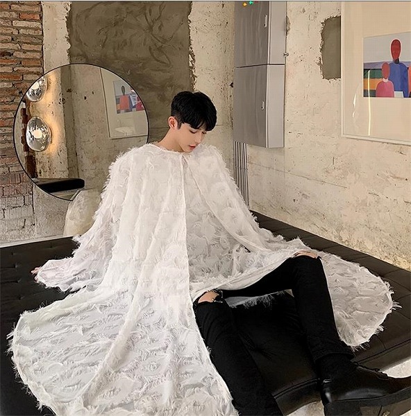 センスがいいです 舞台衣装 ゆったりする マント トレンド 秋 カップル服 ロング 新作