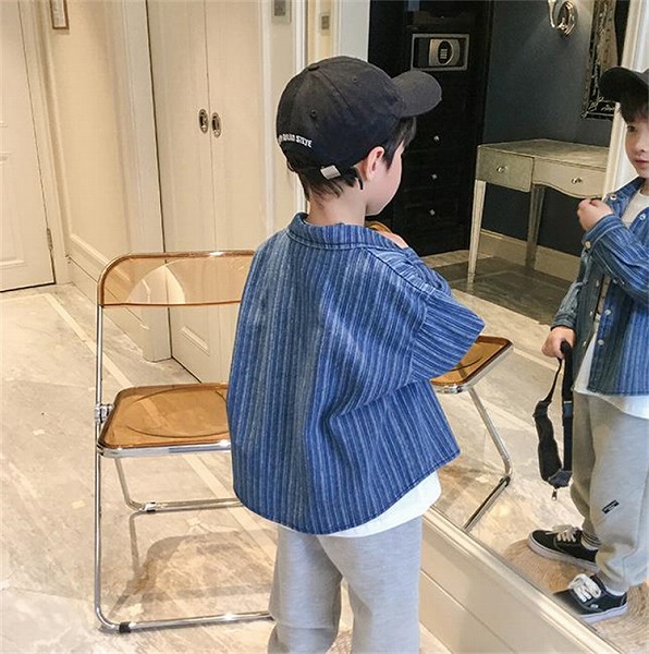 シャツ 子供 デニムシャツ 春 秋 子供服 子供 洋服 トップス トレンドTシャツ・カットソー