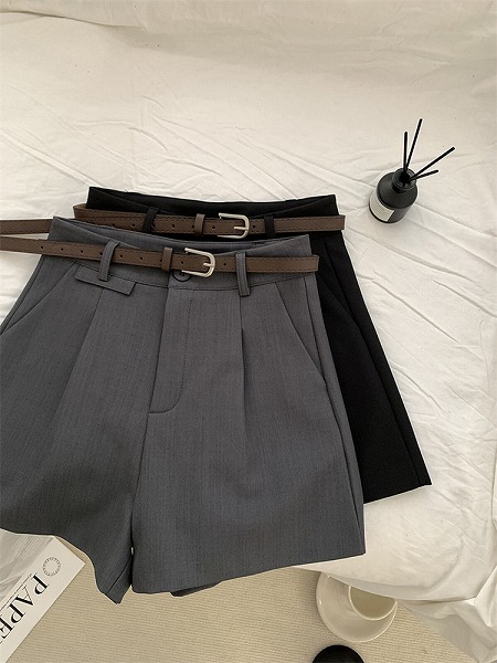 トレンド感をマーク ハイウエスト カジュアルパンツ ワイドパンツ スーツパンツ ショートパンツ