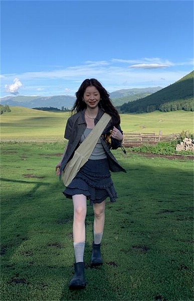 着痩せ効果 格子ハーフスカート 秋 フリル スリム ミニスカート カジュアル ジェントルスタイル