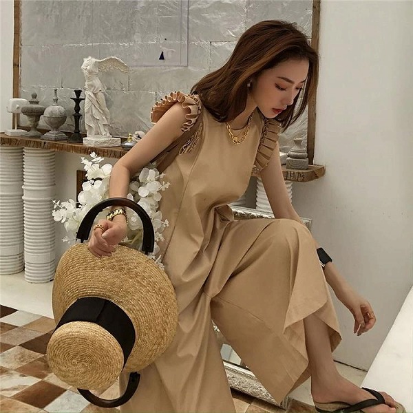 簡単にオシャレを楽しむ オールインワン 木耳元 フライング袖 ロングパンツ 九分丈パンツ ワイドパンツ 6,924円