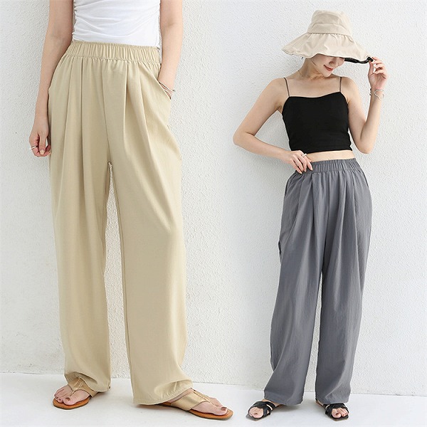 着痩せして見えます ロングパンツ しわ カジュアルパンツ 夏 ゆったりする ワイドパンツ スラックス