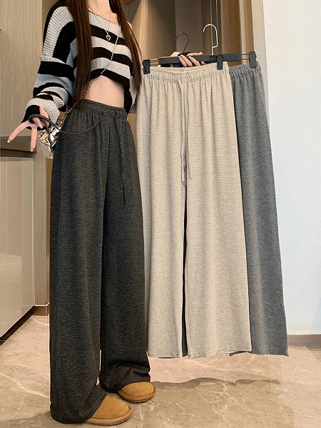 オシャレ度UP ロングパンツ 怠惰な風 ストレート カジュアルパンツ ワイドパンツ スリム