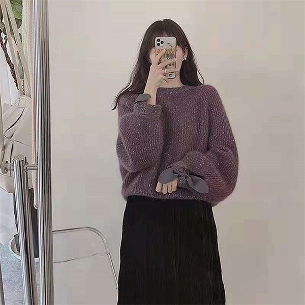 オシャレで一位置づける上の自分自身に ニットトップス スウェーター 長袖 秋冬 保温 か細い 好いたらしいである