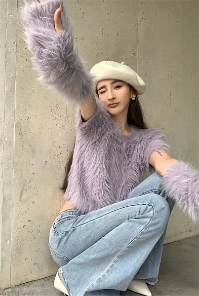 1枚でオシャレ押し出しが叶う ニットトップス 人となり ホットガールスタイル 小っちゃい表現スタイル 丸首の厚地の外套
